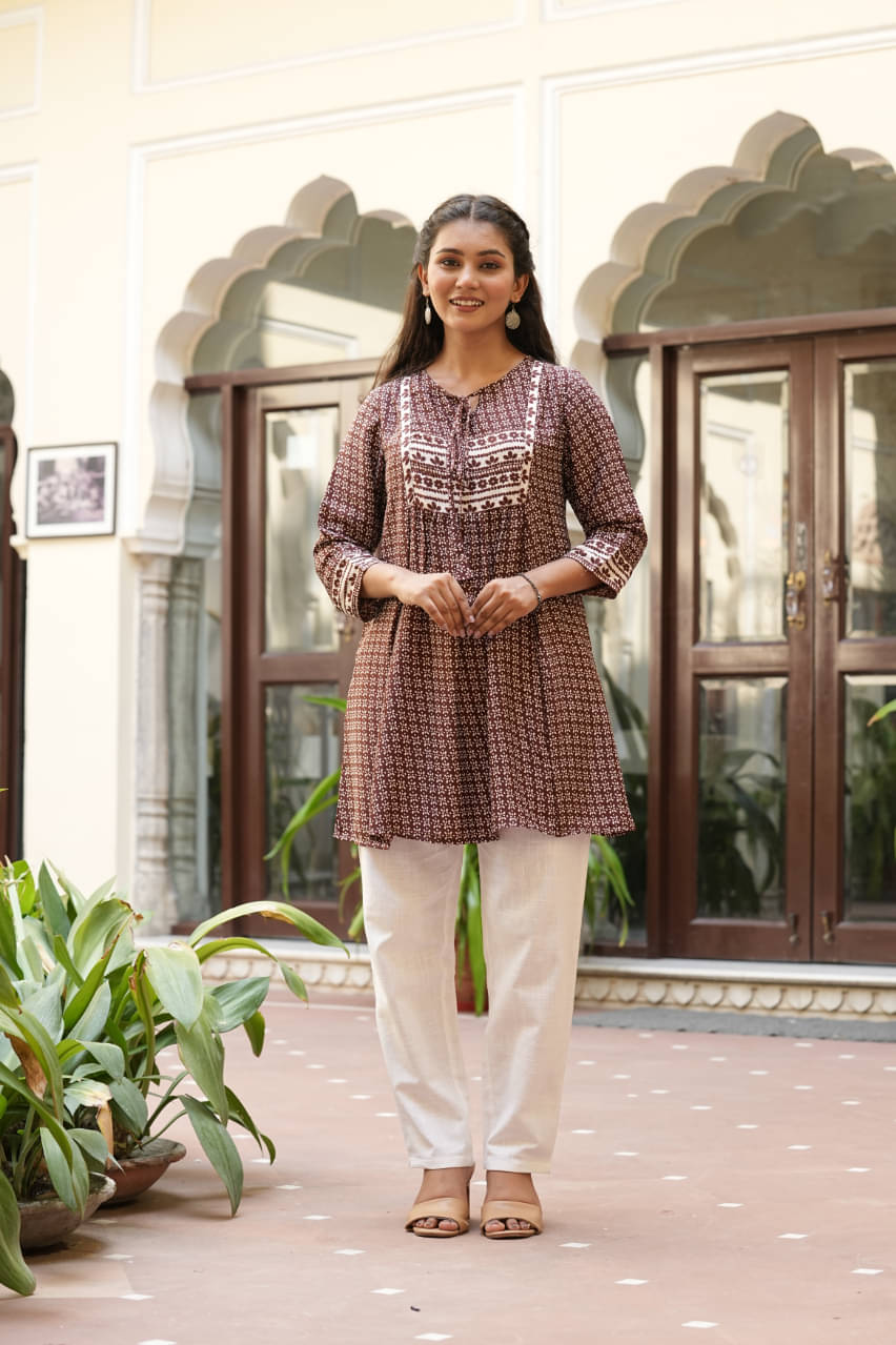 Polyester Short Kurti For Women (Pack of 1) Polyester Short Kurti For Women (Pack of 1)