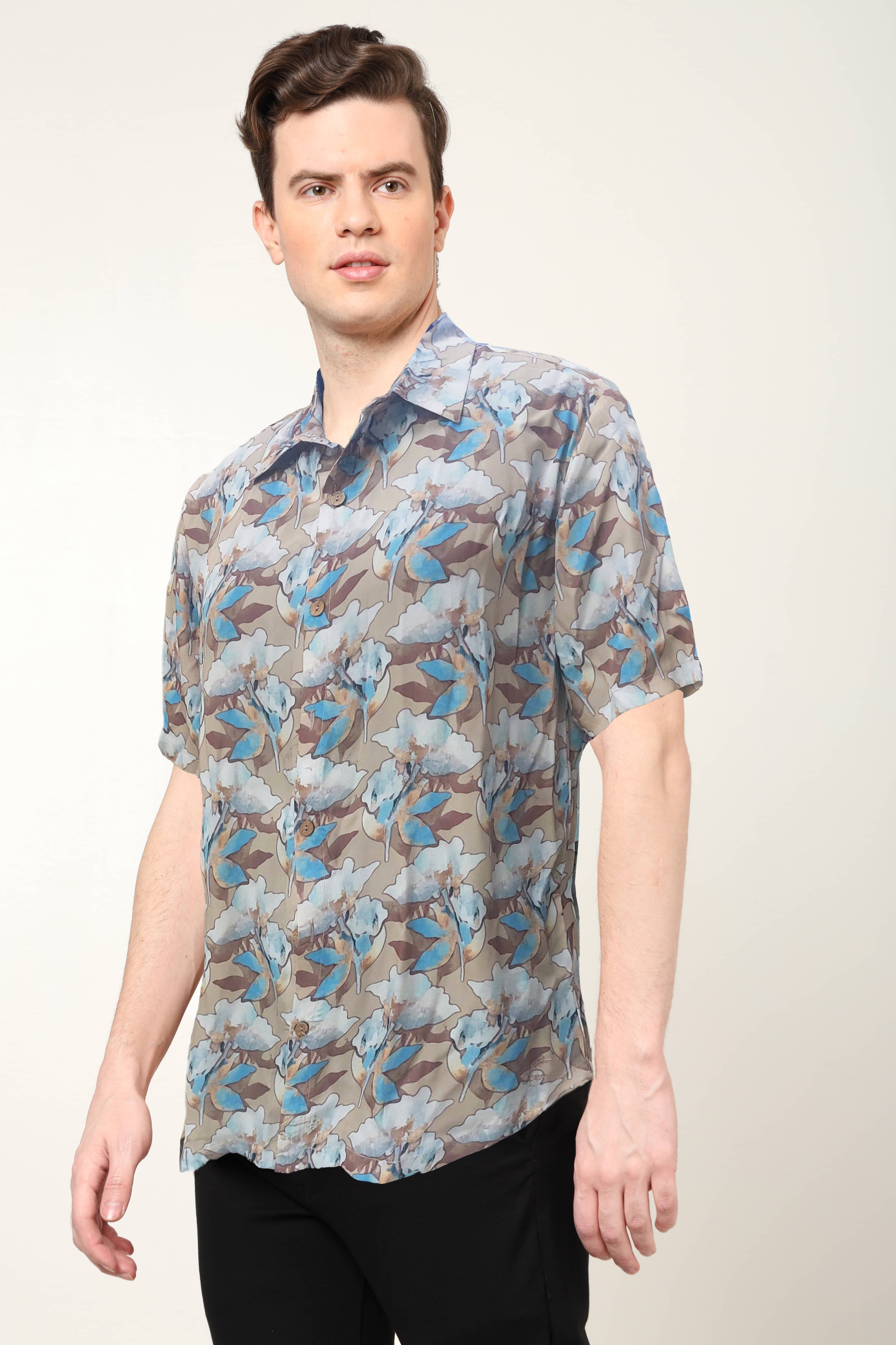Yash Gallery Polyester Regular Fit Printed Half Sleeves Men's Casual Shirt - Multi ( Pack of 1 ) Yash Gallery Polyester Regular Fit Printed Half Sleeves Men's Casual Shirt - Multi ( Pack of 1 )