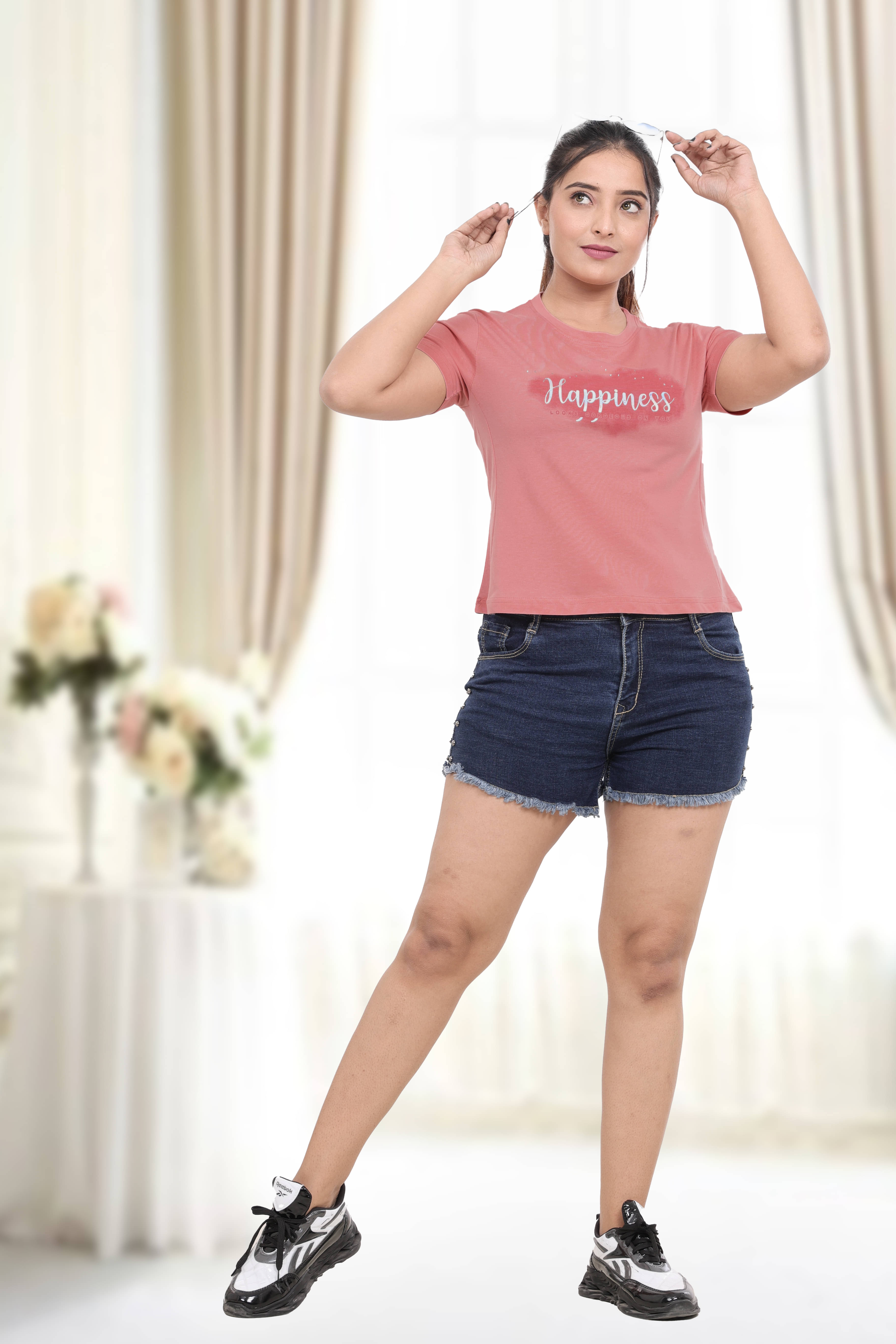     			just love Women's Cotton Blend Crop Top ( Coral )