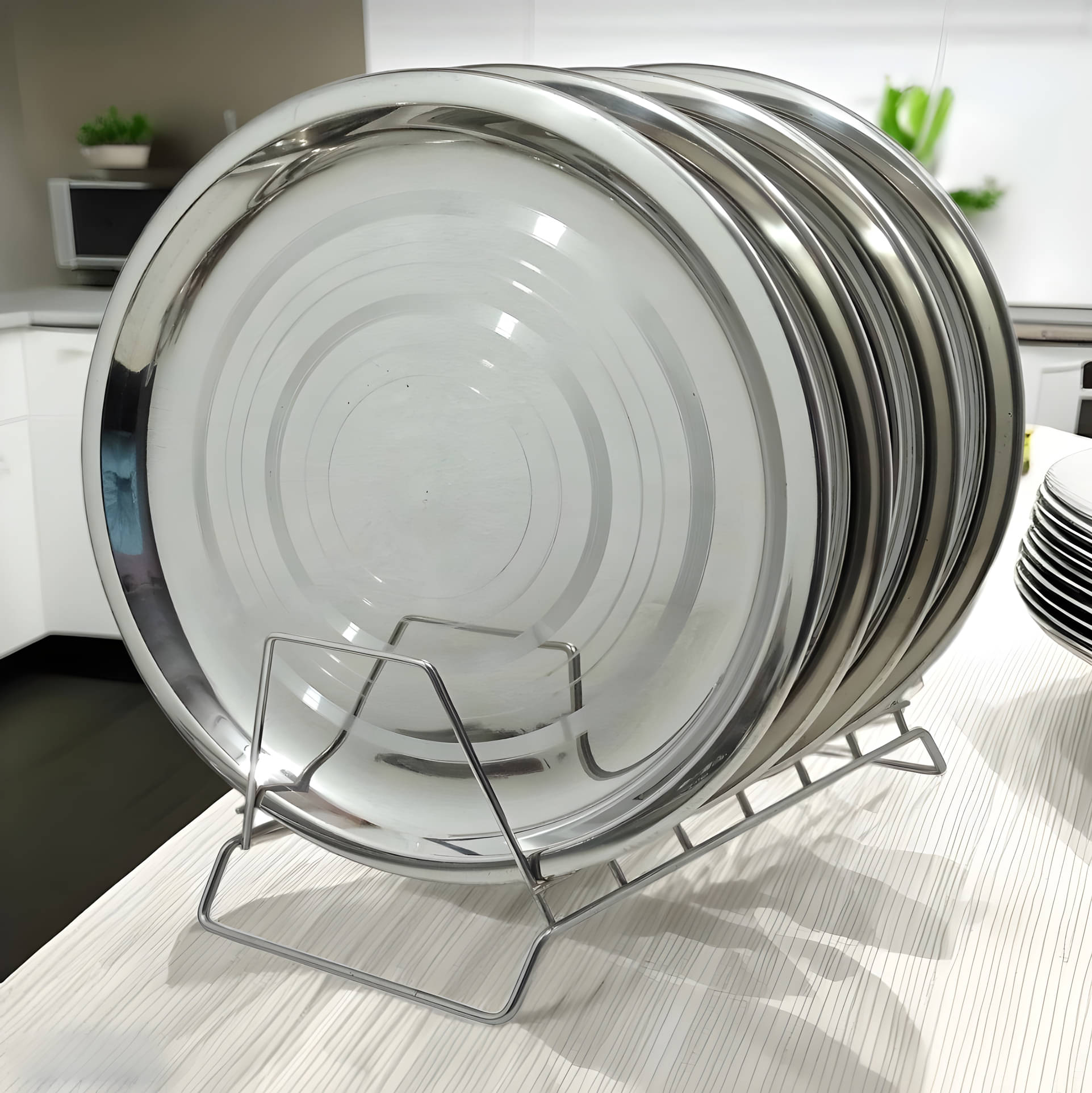 kitchrox 4 Pcs Stainless Steel Steel Full Plate kitchrox 4 Pcs Stainless Steel Steel Full Plate