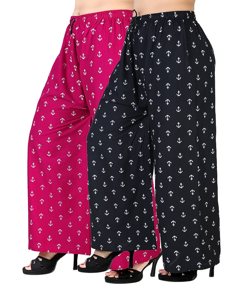 lasafiya Pack of 2 Rayon Straight Women's Palazzos ( Pink ) - Palazzos | Buy online on ZillyBuy