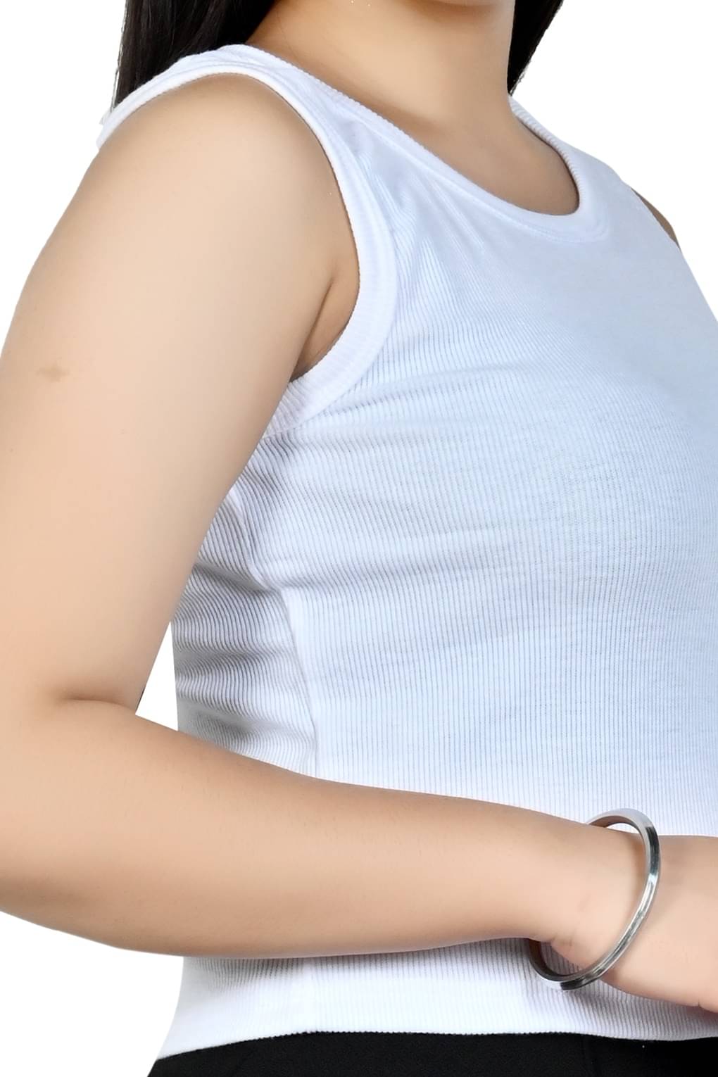 woodzon Women's Cotton Blend Crop Top ( White ) woodzon Women's Cotton Blend Crop Top ( White )