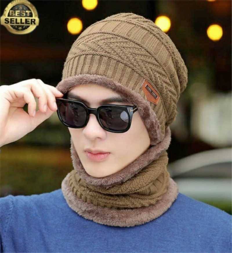     			AKSMIT Beige Woollen Women's Cap ( Pack of 1 )
