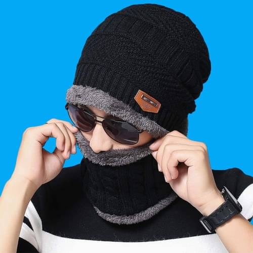 AKSMIT Black Woollen Women's Cap ( Pack of 2 ) AKSMIT Black Woollen Women's Cap ( Pack of 2 )