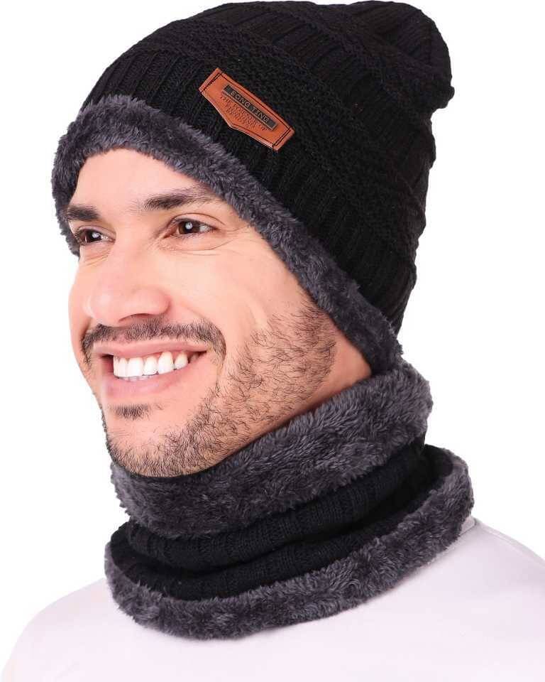 AKSMIT Black Woollen Women's Cap ( Pack of 2 ) AKSMIT Black Woollen Women's Cap ( Pack of 2 )