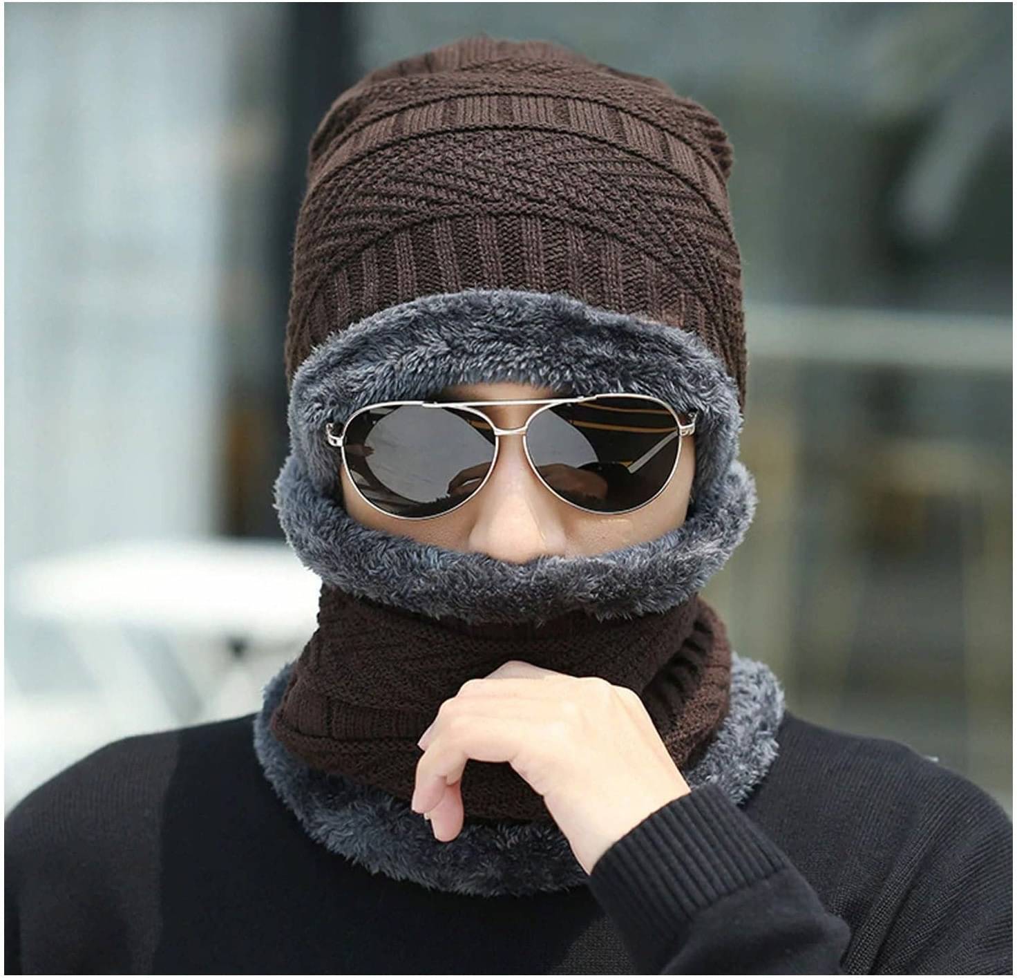     			AKSMIT Brown Woollen Women's Cap ( Pack of 2 )