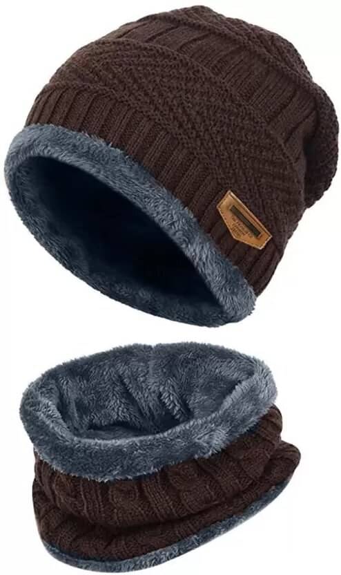     			AKSMIT Brown Woollen Women's Cap ( Pack of 1 )