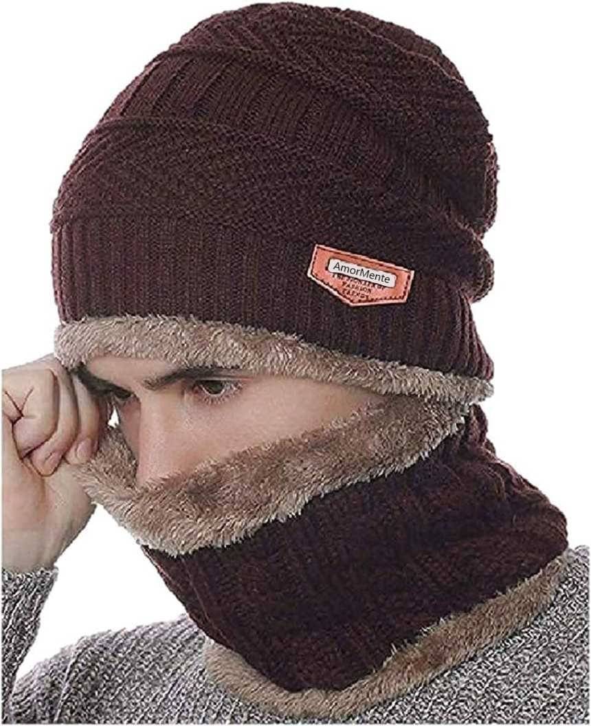     			AKSMIT Brown Woollen Women's Cap ( Pack of 2 )