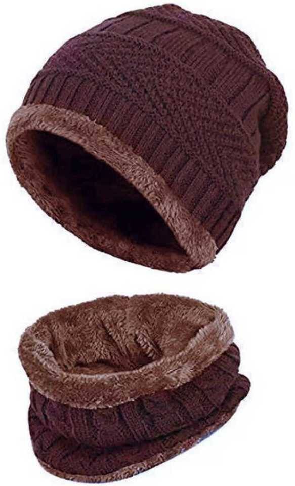     			AKSMIT Brown Woollen Women's Cap ( Pack of 2 )