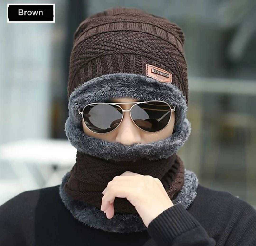     			AKSMIT Brown Woollen Women's Cap ( Pack of 2 )