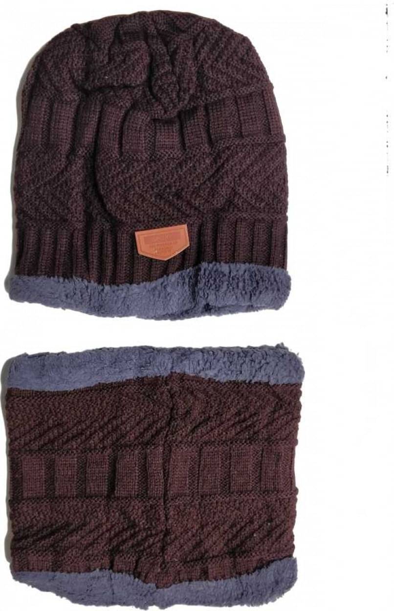     			AKSMIT Brown Woollen Women's Cap ( Pack of 2 )