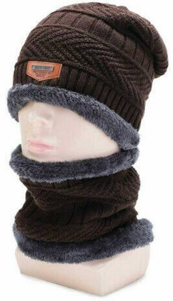     			AKSMIT Brown Woollen Women's Cap ( Pack of 1 )