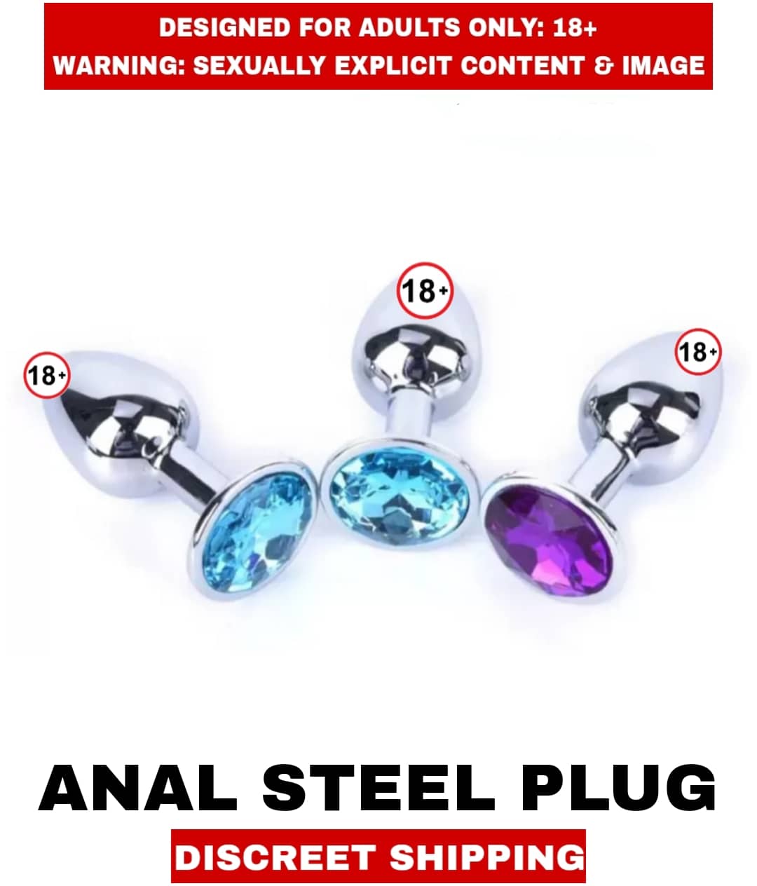 Adult Best Orgasm Sex Toys Anal Plug A1 Anal Small Size Smooth Steel Diamond Anal Steel Plug For Unisex