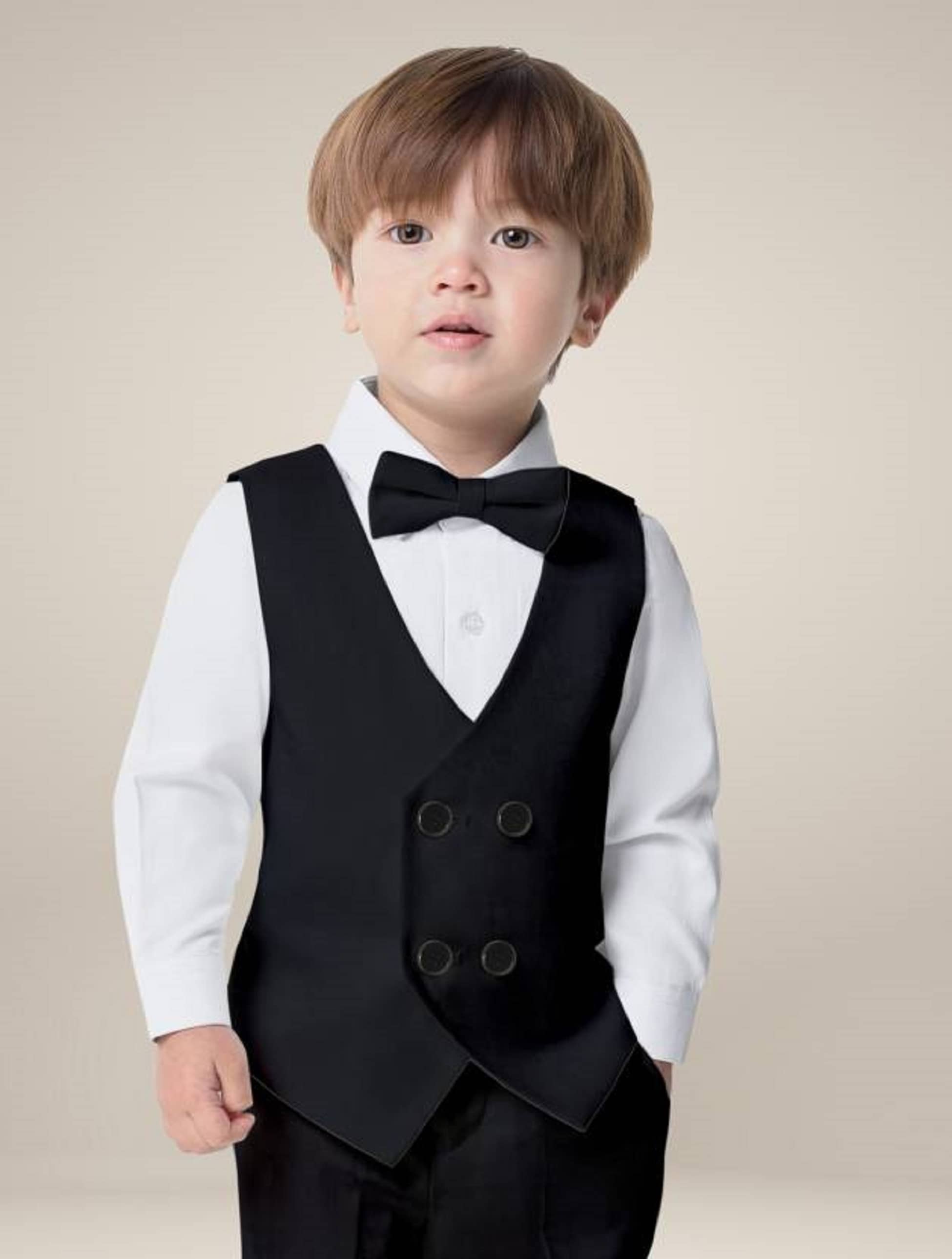 BELIEVED WORTHS Pack of 1 Boys Cotton Blend Shirt & Pants Set ( Black )