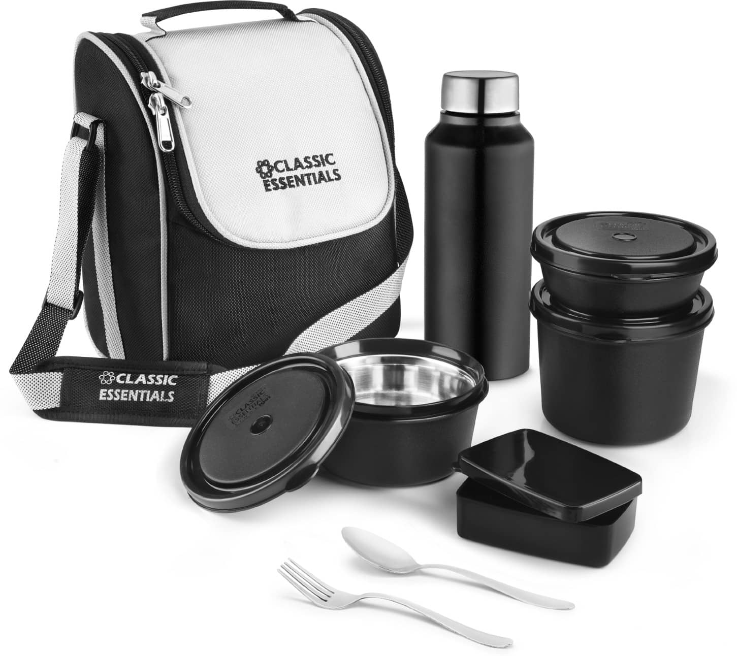 Classic Essentials Supreme lunch box with Bottle Stainless Steel Insulated Lunch Box 4 - Container ( Pack of 5 )