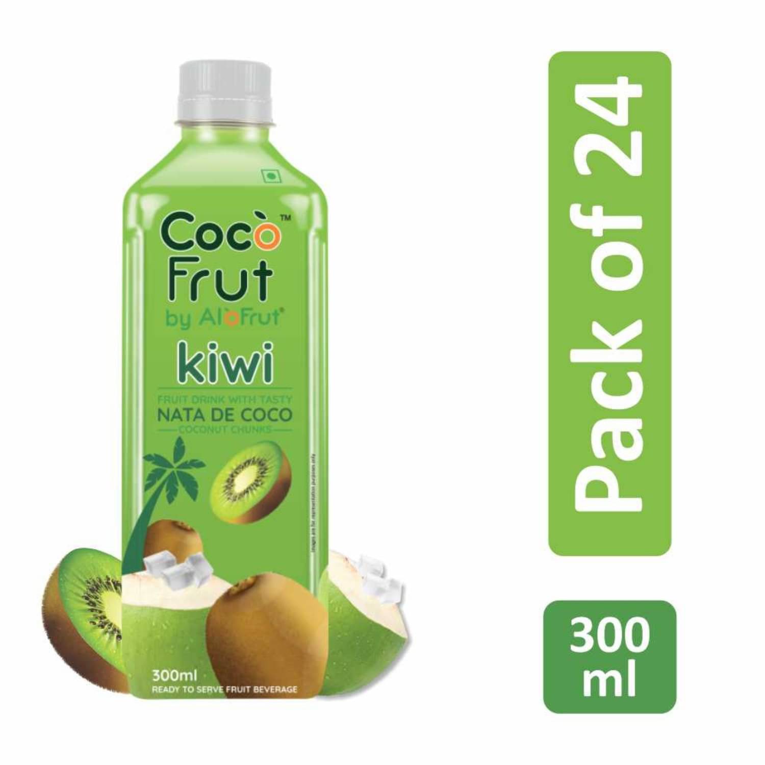     			Coco Frut Kiwi Fruit Drink with Nata De Coco Chunks Sip N Chew Delight - 300ml (Pack of 24)