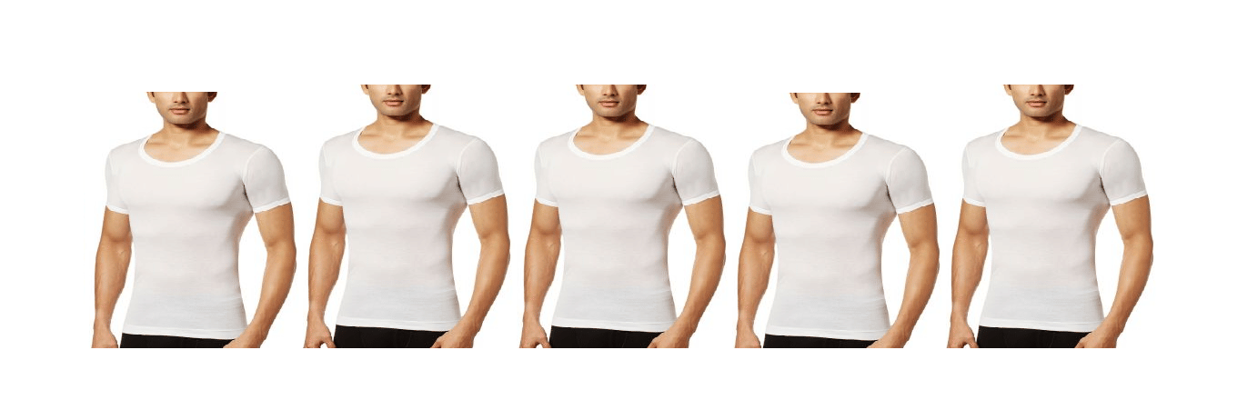 D1 DIFFERENT ONE Pack of 5 Cotton Basic Vest For Men ( White ) D1 DIFFERENT ONE Pack of 5 Cotton Basic Vest For Men ( White )