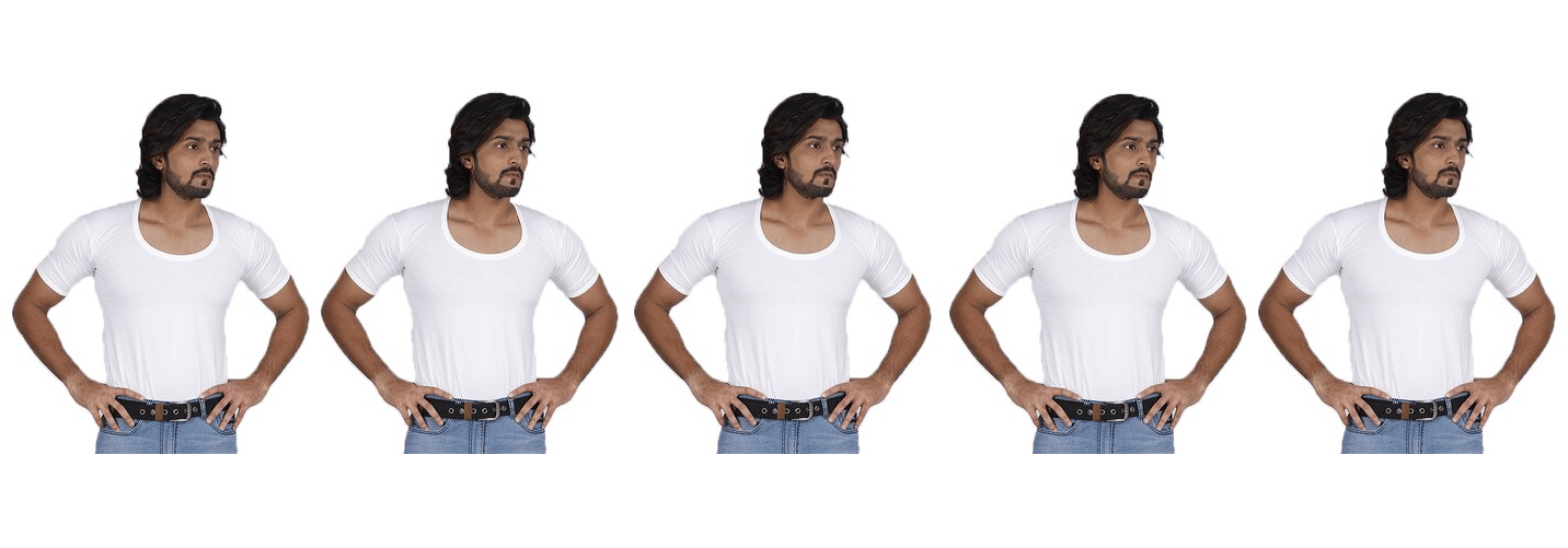     			D1 DIFFERENT ONE Pack of 5 Cotton Basic Vest For Men ( White )