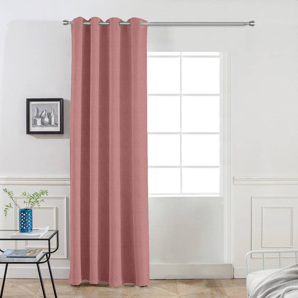     			DIVINE CASA Solid Blackout Eyelet Curtain 7 ft ( Pack of 1 ) - Pink