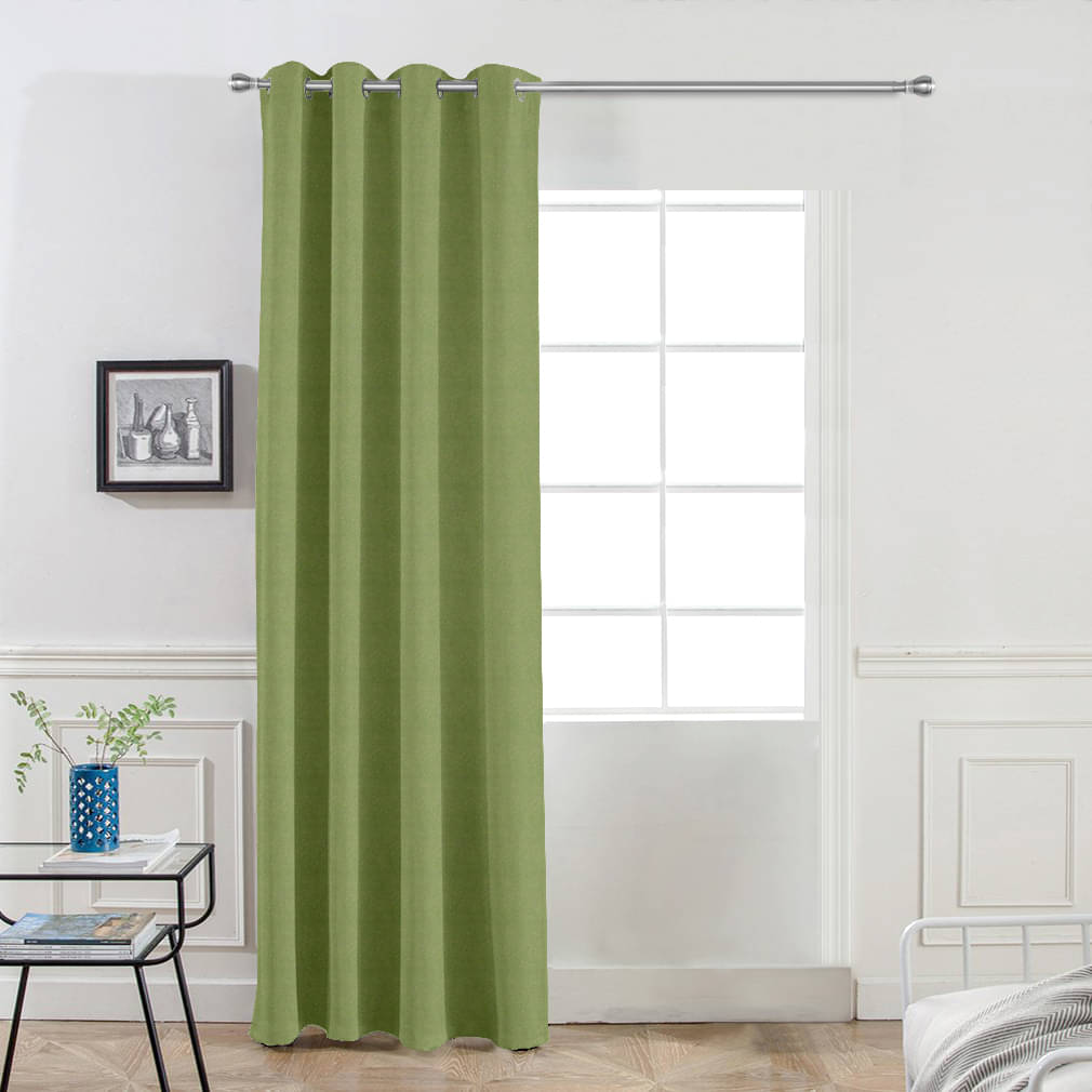     			DIVINE CASA Solid Blackout Eyelet Curtain 7 ft ( Pack of 1 ) - Green