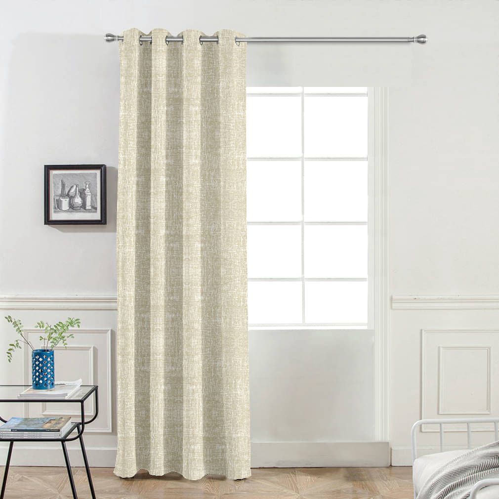     			DIVINE CASA Textured Room Darkening Eyelet Curtain 7 ft ( Pack of 1 ) - Beige