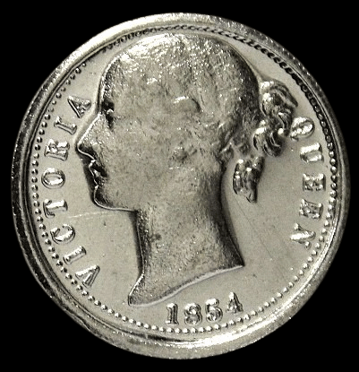 Extremely Rare 1 Mohur, 1854 Divided Victoria Old India Rare Silverplated Collection Extremely Rare 1 Mohur, 1854 Divided Victoria Old India Rare Silverplated Collection