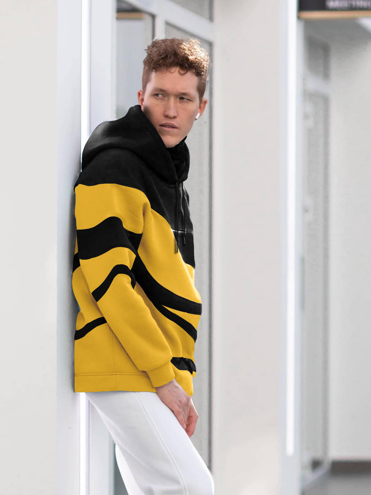 Eyebogler Cotton Blend Hooded Men's Sweatshirt - Yellow ( Pack of 1 ) Eyebogler Cotton Blend Hooded Men's Sweatshirt - Yellow ( Pack of 1 )