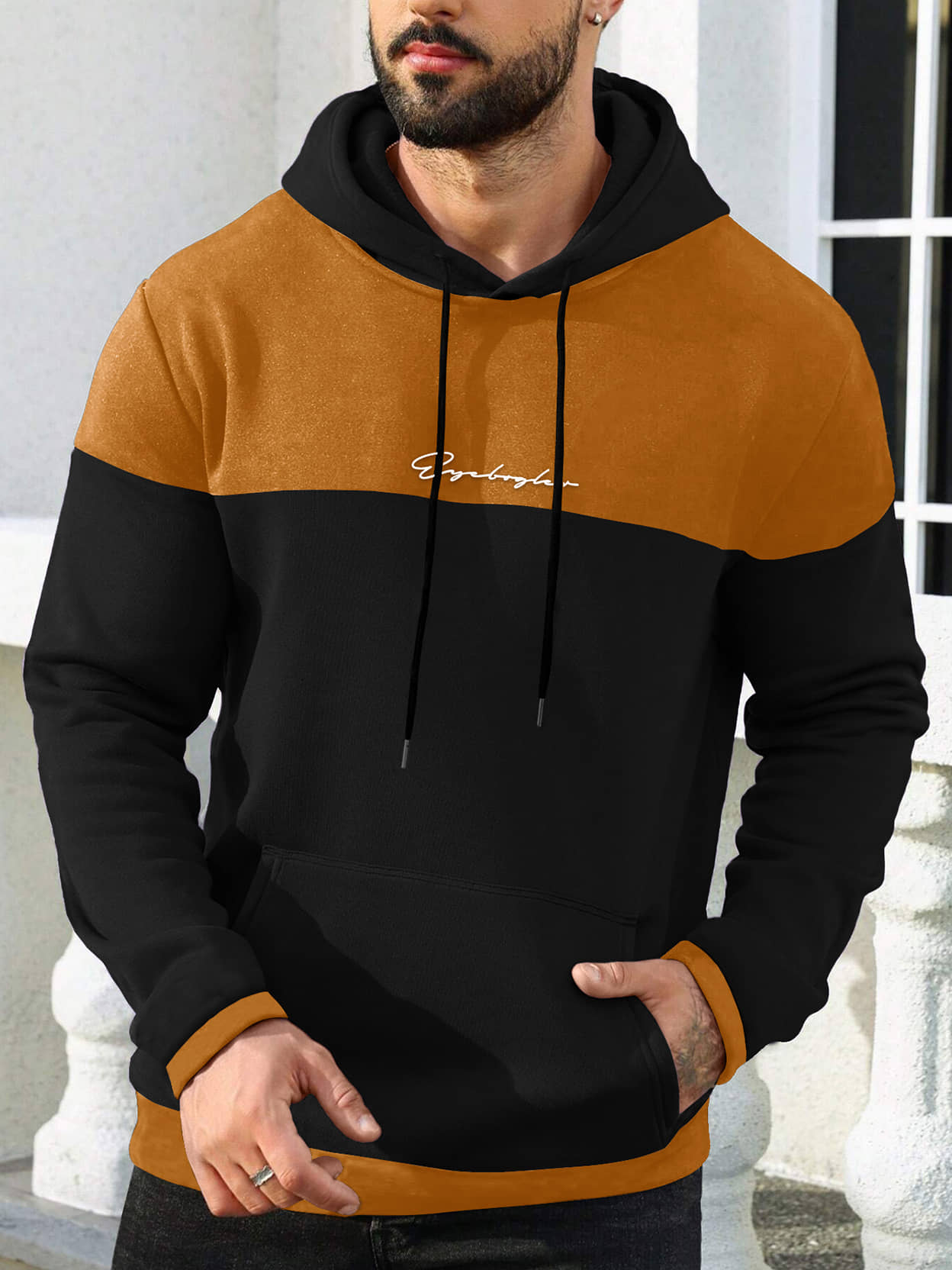 Eyebogler Cotton Blend Hooded Men's Sweatshirt - Grey ( Pack of 1 )