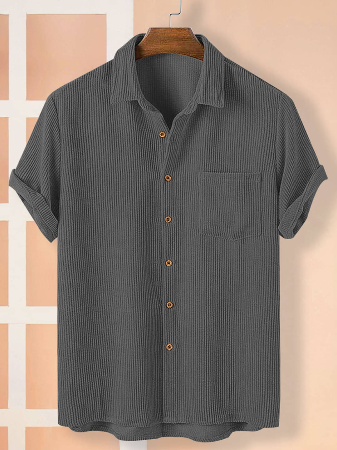     			Eyebogler Cotton Blend Regular Fit Solids Half Sleeves Men's Casual Shirt - Grey ( Pack of 1 )