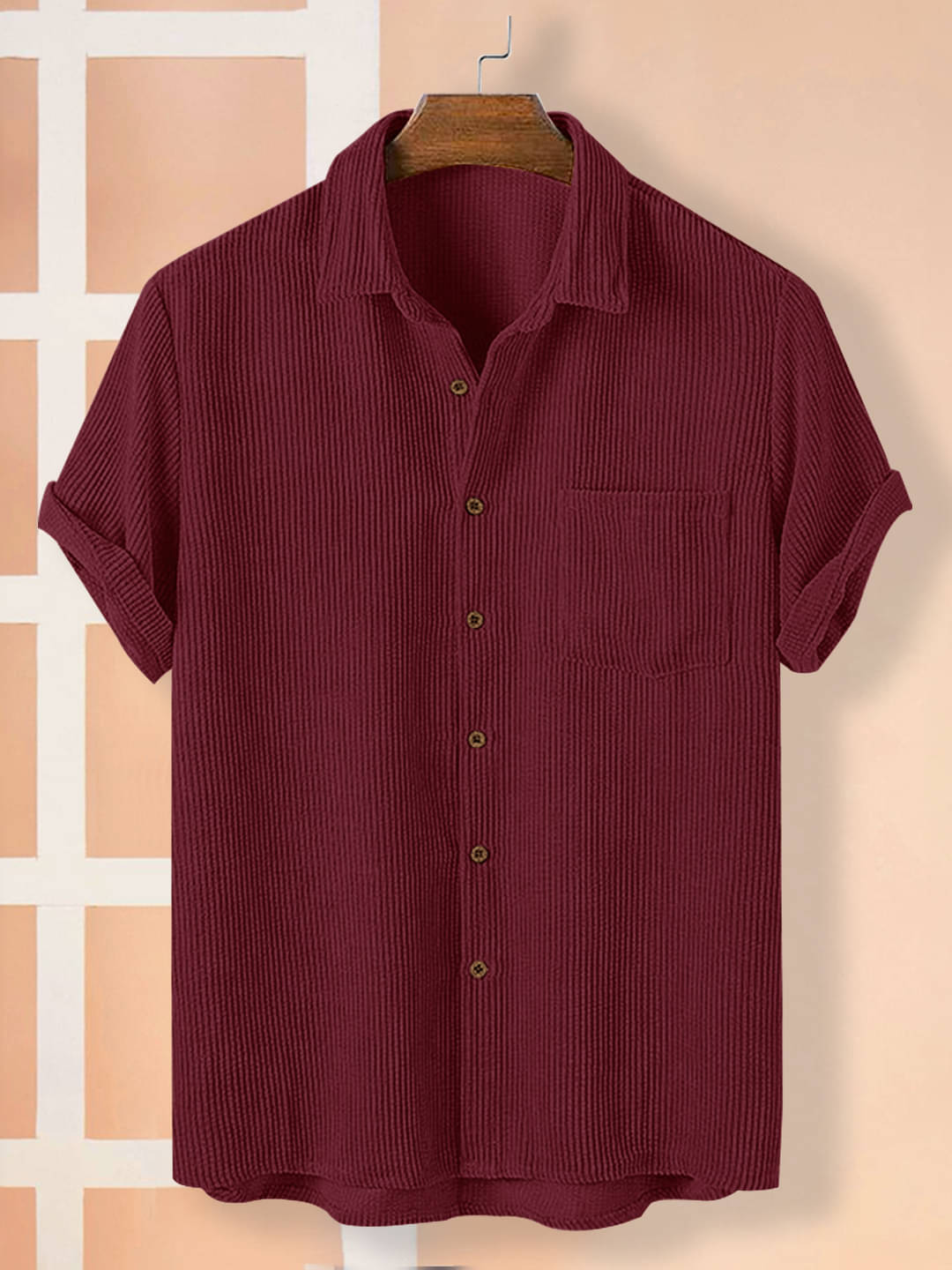 Eyebogler Cotton Blend Regular Fit Solids Half Sleeves Men's Casual Shirt - Wine ( Pack of 1 ) Eyebogler Cotton Blend Regular Fit Solids Half Sleeves Men's Casual Shirt - Wine ( Pack of 1 )