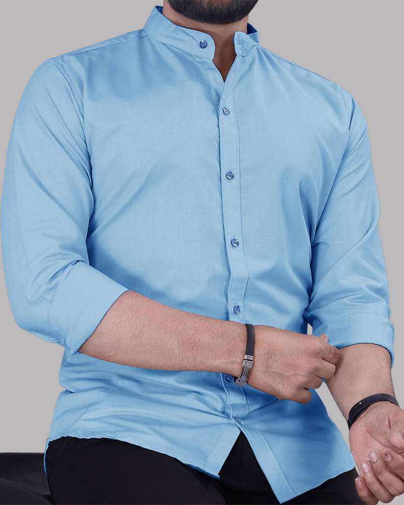 Eyebogler Cotton Blend Regular Fit Solids Full Sleeves Men's Casual Shirt - Light Blue ( Pack of 1 ) Eyebogler Cotton Blend Regular Fit Solids Full Sleeves Men's Casual Shirt - Light Blue ( Pack of 1 )