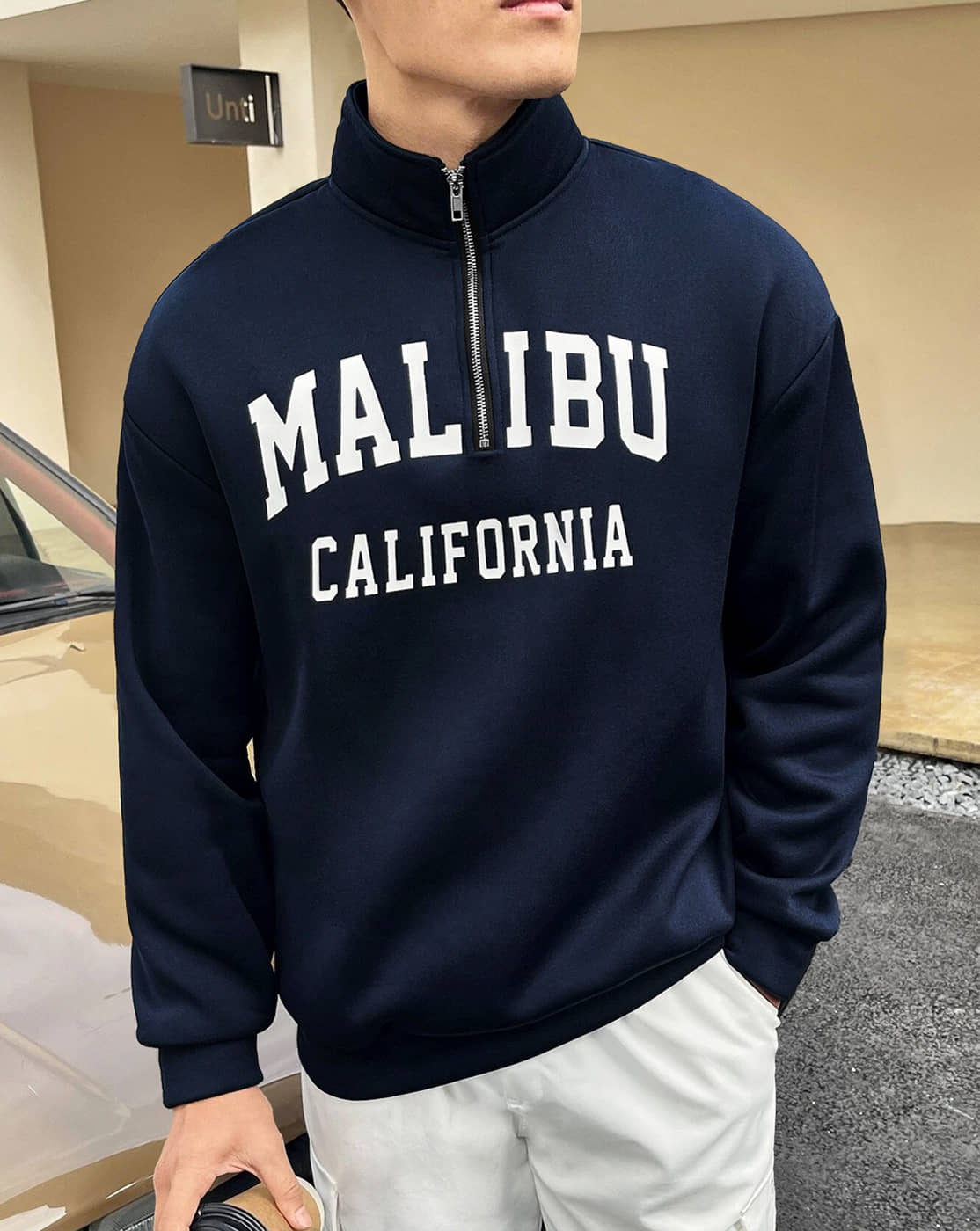 Eyebogler Fleece Mandarin Collar Men's Sweatshirt - Blue ( Pack of 1 )