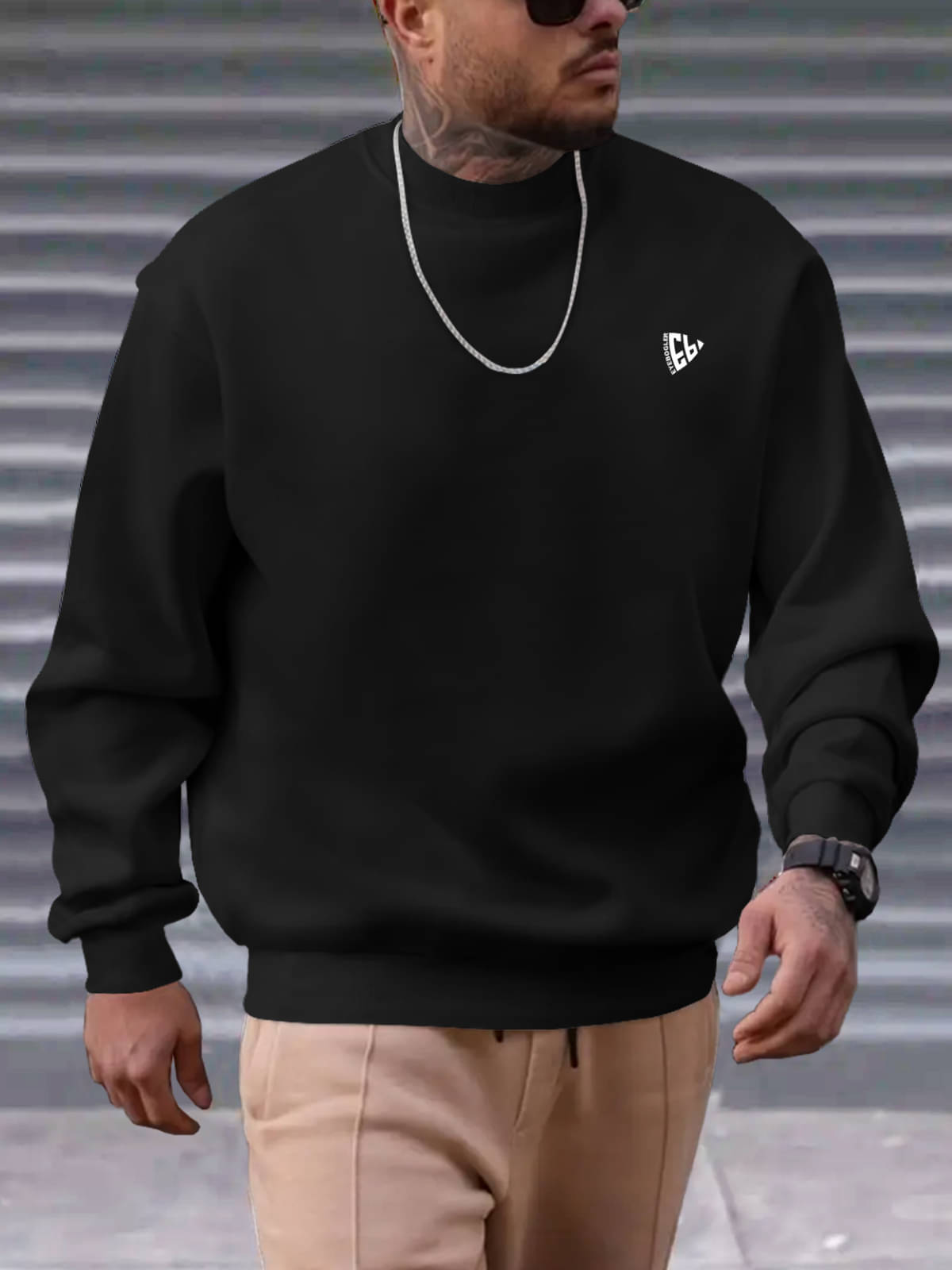     			Eyebogler Fleece Round Neck Men's Sweatshirt - Black ( Pack of 1 )