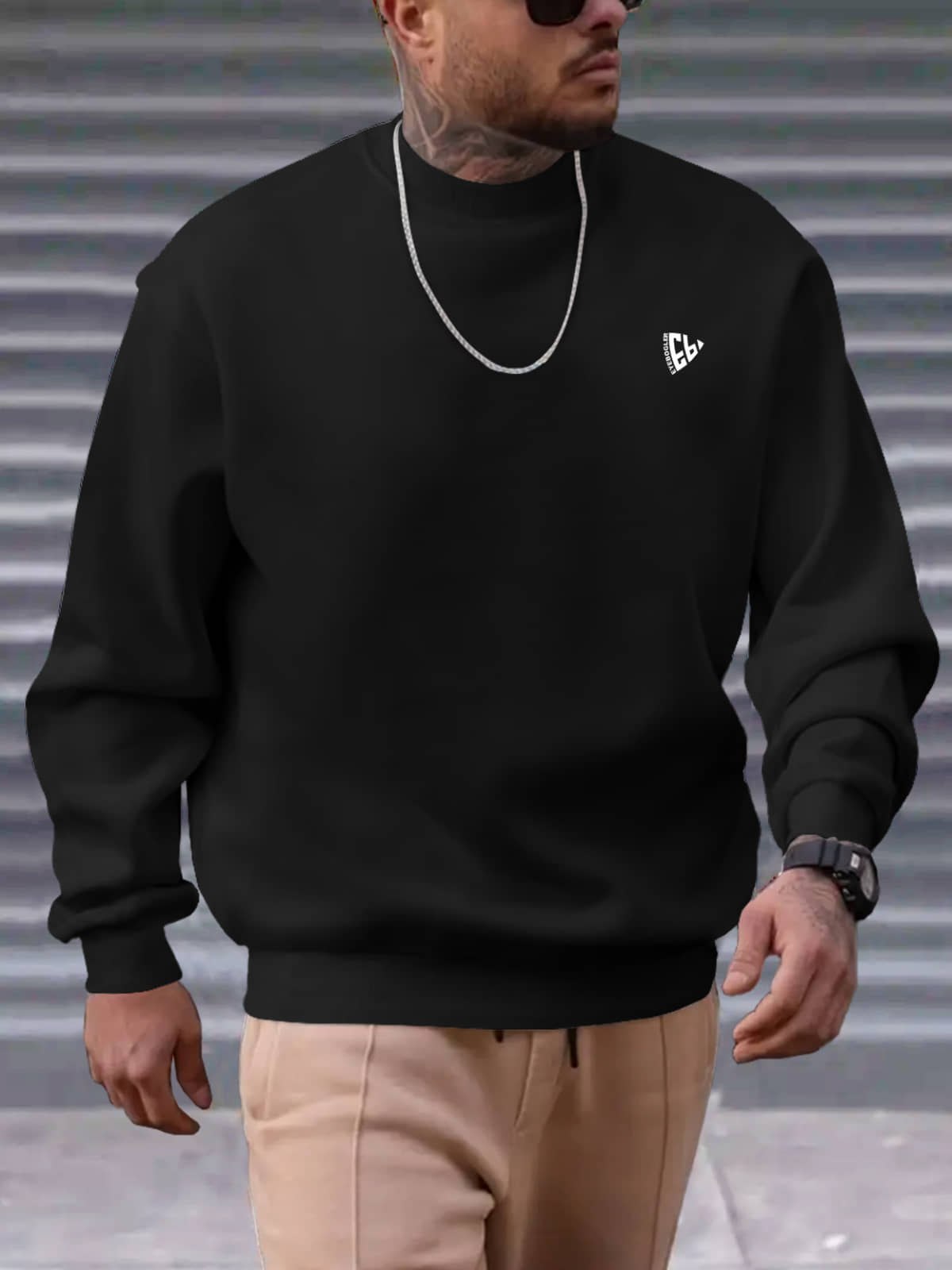 Eyebogler Fleece Round Neck Men's Sweatshirt - Black ( Pack of 1 )