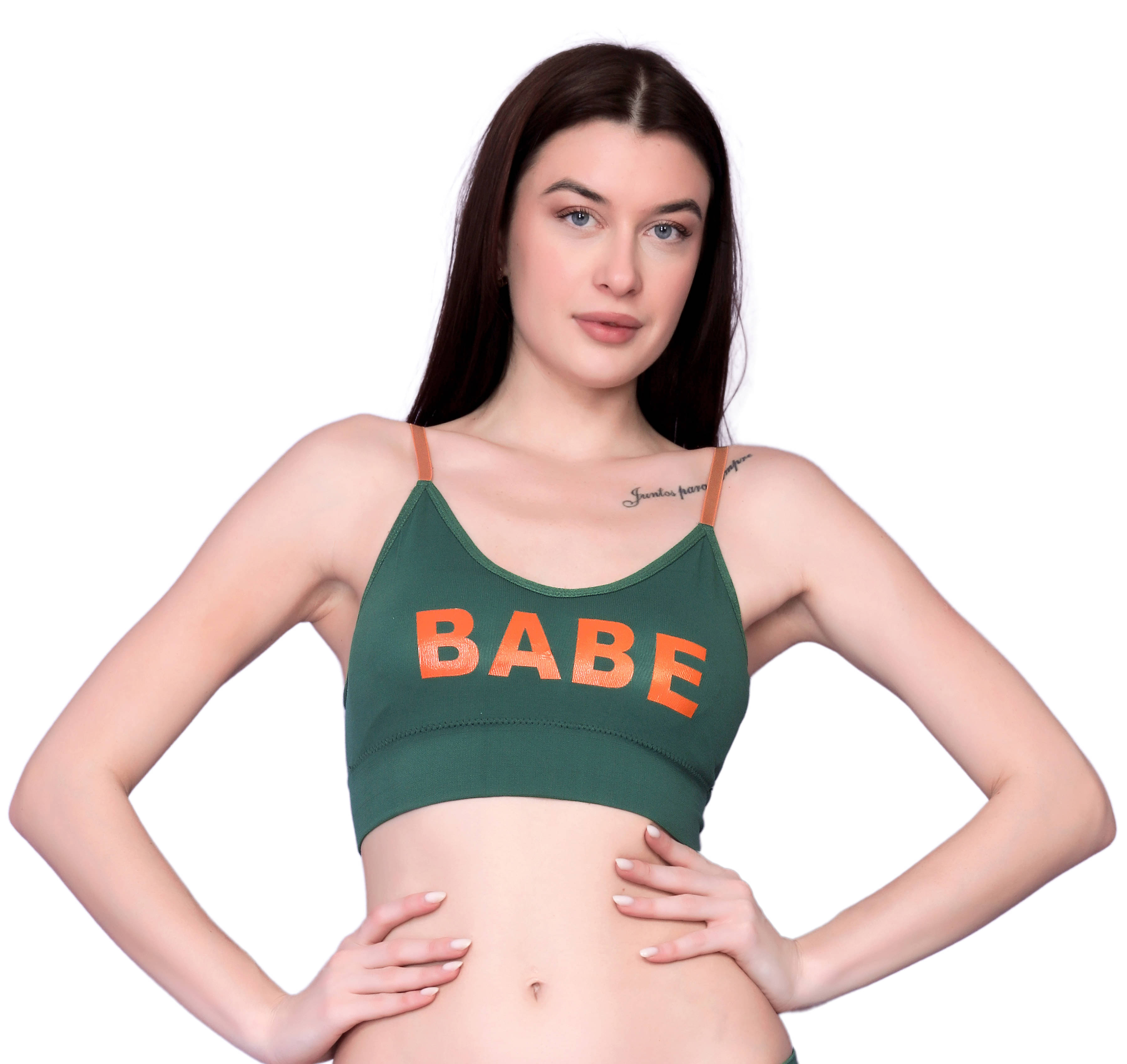     			Flenzy Pack of 1 Nylon Lightly Padded Everyday Bra For Women ( Green )