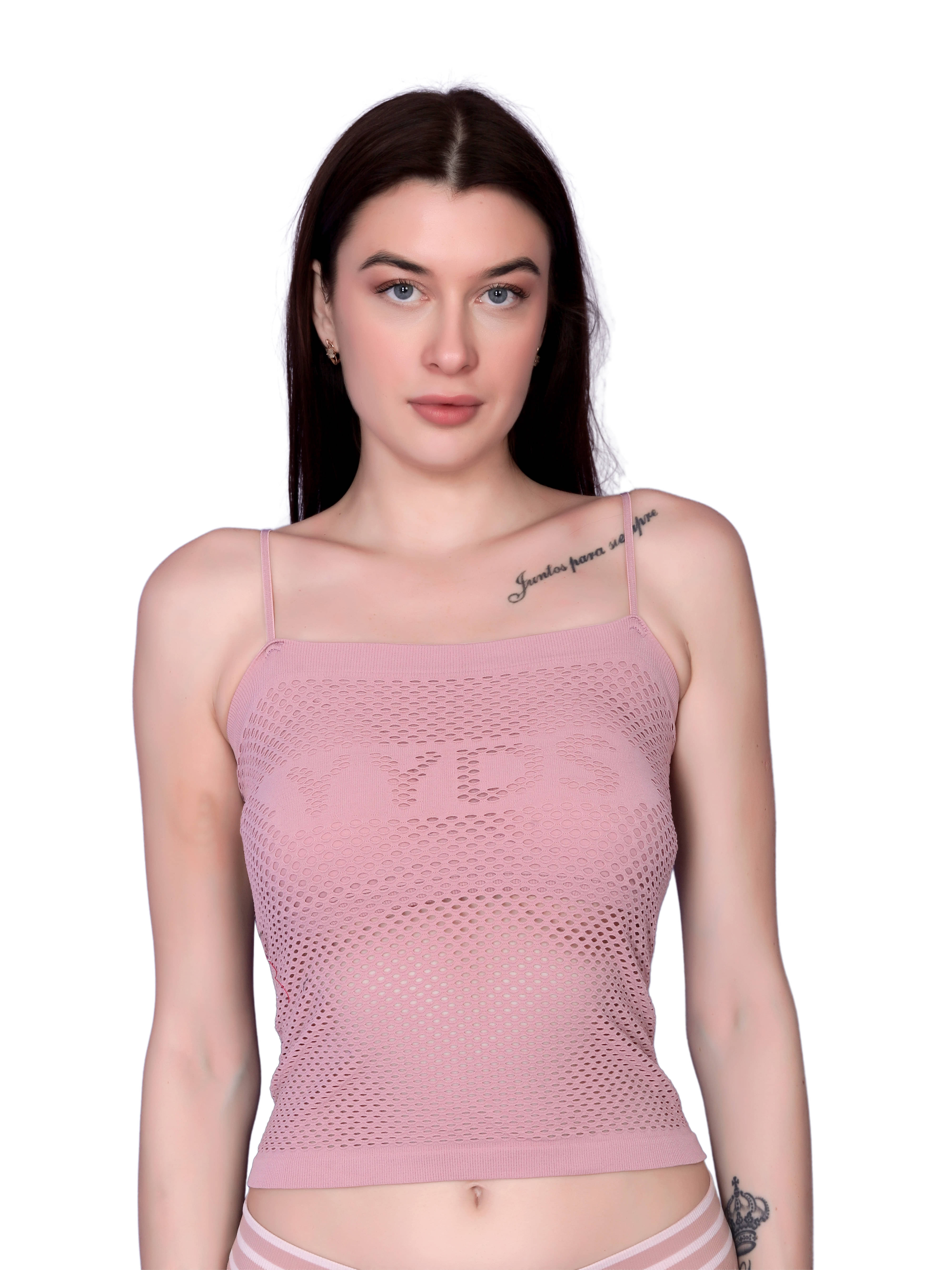    			Flenzy Pack of 1 Nylon Lightly Padded Cami bra For Women ( Pink )