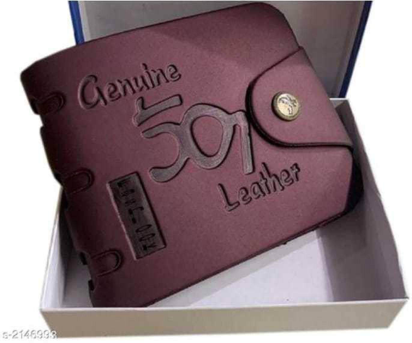 HRFSTAR 100% Leather Solid Men's Regular Wallet With 6 Slots For Card ( Brown , Pack of 1 ) - Handbags | Buy online on ZillyBuy