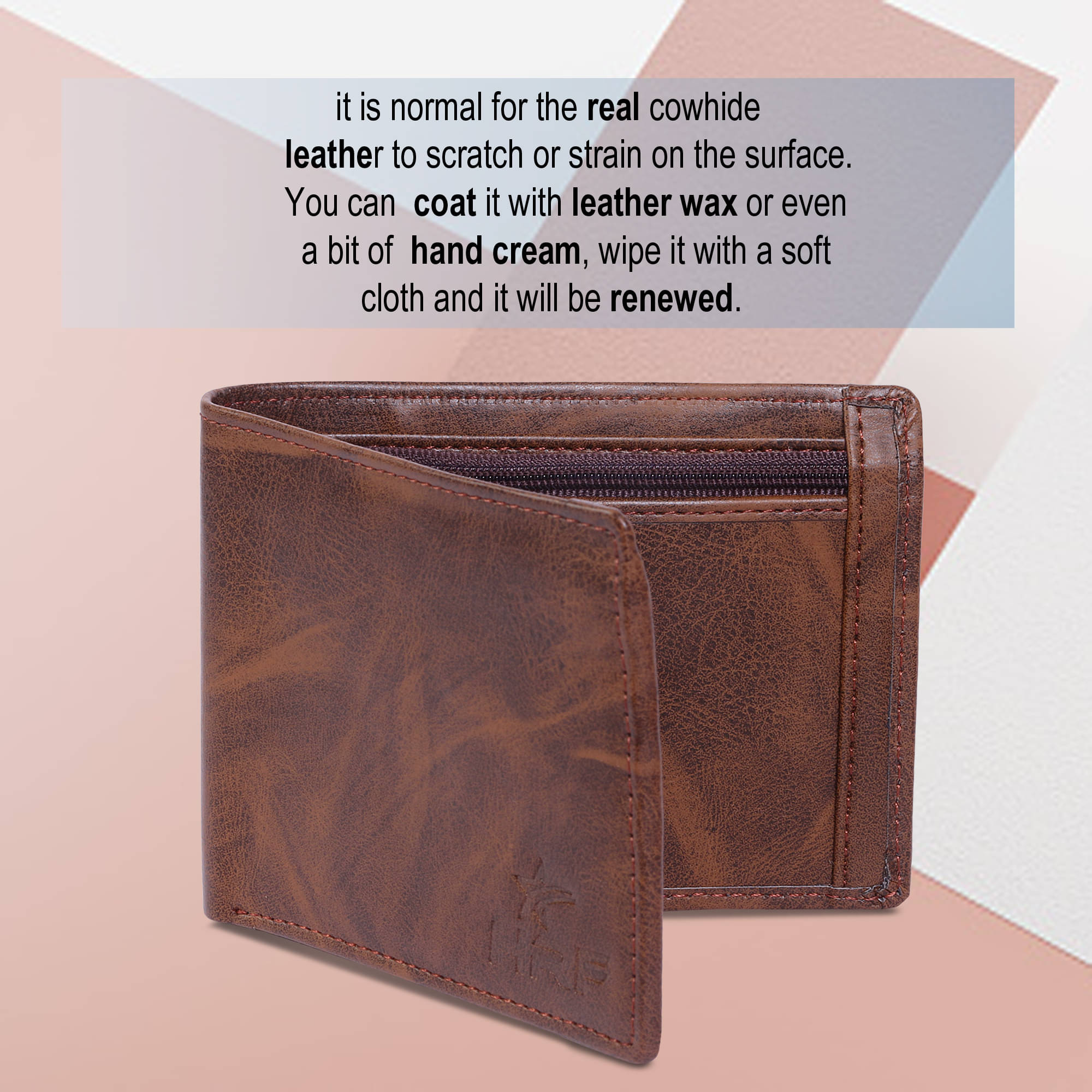     			HRFSTAR 100% Leather Solid Men's Money Clipper With 6 Slots For Card ( Brown , Pack of 1 )