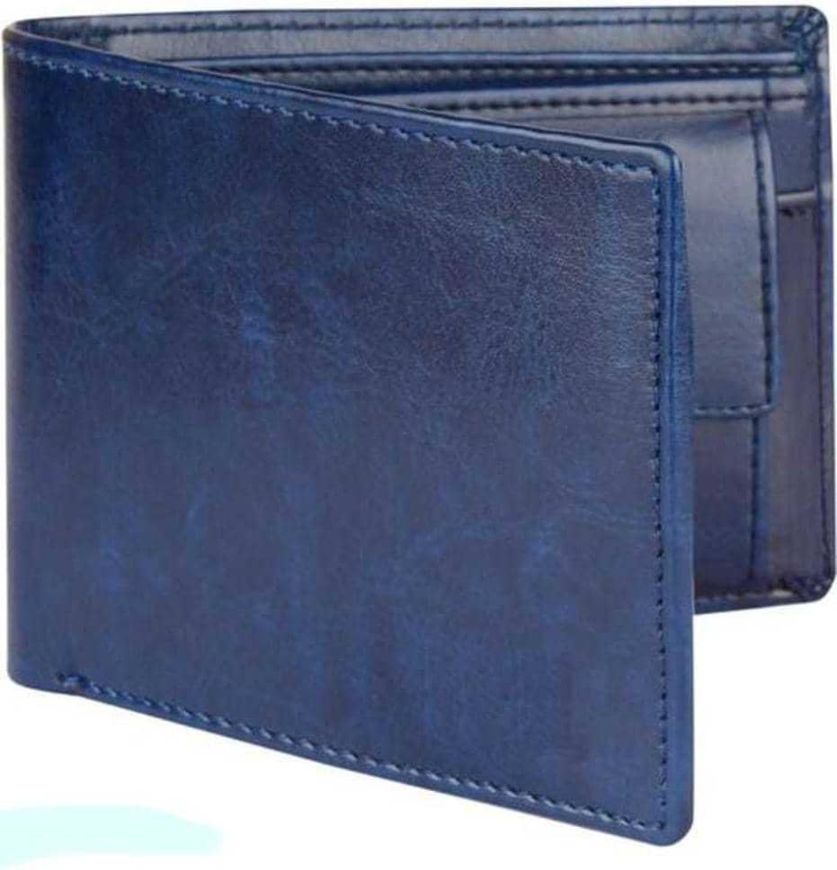 HRFSTAR 100% Leather Solid Men's Regular Wallet With 5 Slots For Card ( Blue , Pack of 1 ) - Handbags | Buy online on ZillyBuy