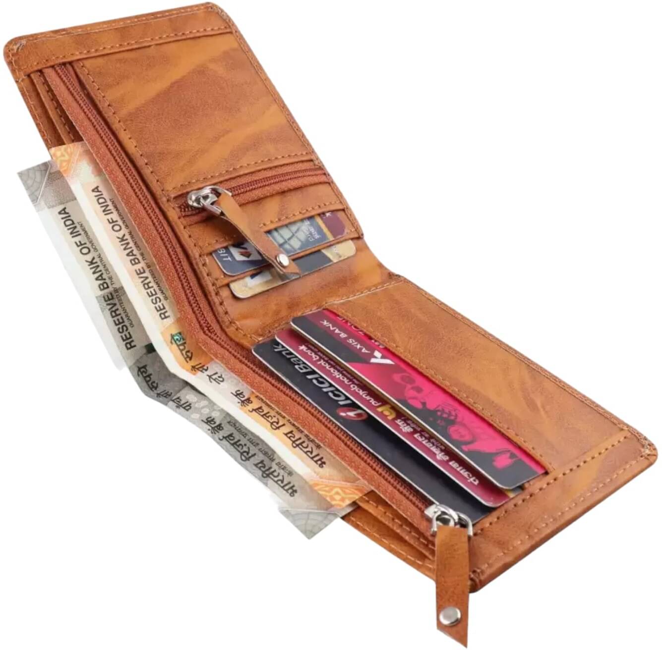    			HRFSTAR 100% Leather Solid Men's Regular Wallet With 4 Slots For Card ( Tan , Pack of 1 )