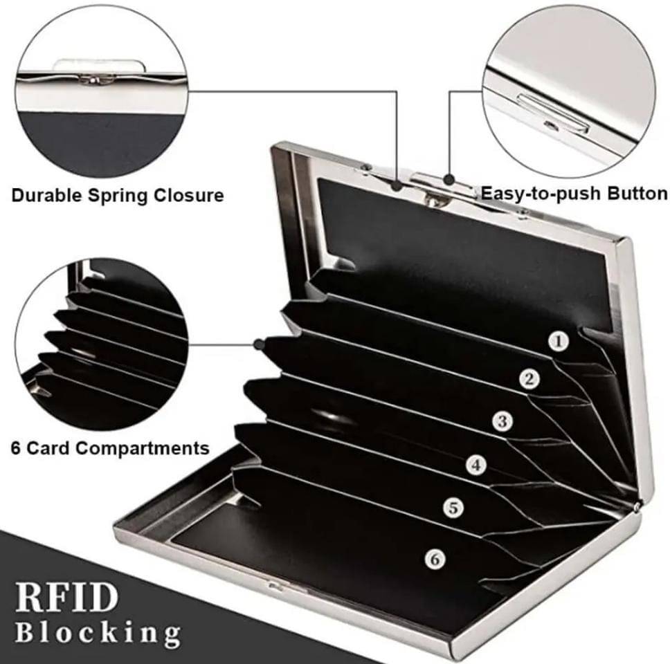     			HRFSTAR Metallic Solid Men's Regular Wallet With 6 Slots For Card ( Silver , Pack of 1 )