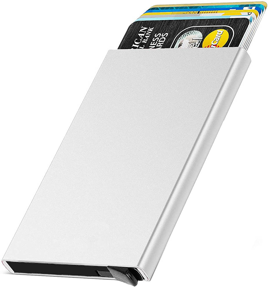     			HRFSTAR Metallic Solid Men's Regular Wallet With 7 Slots For Card ( Silver , Pack of 1 )