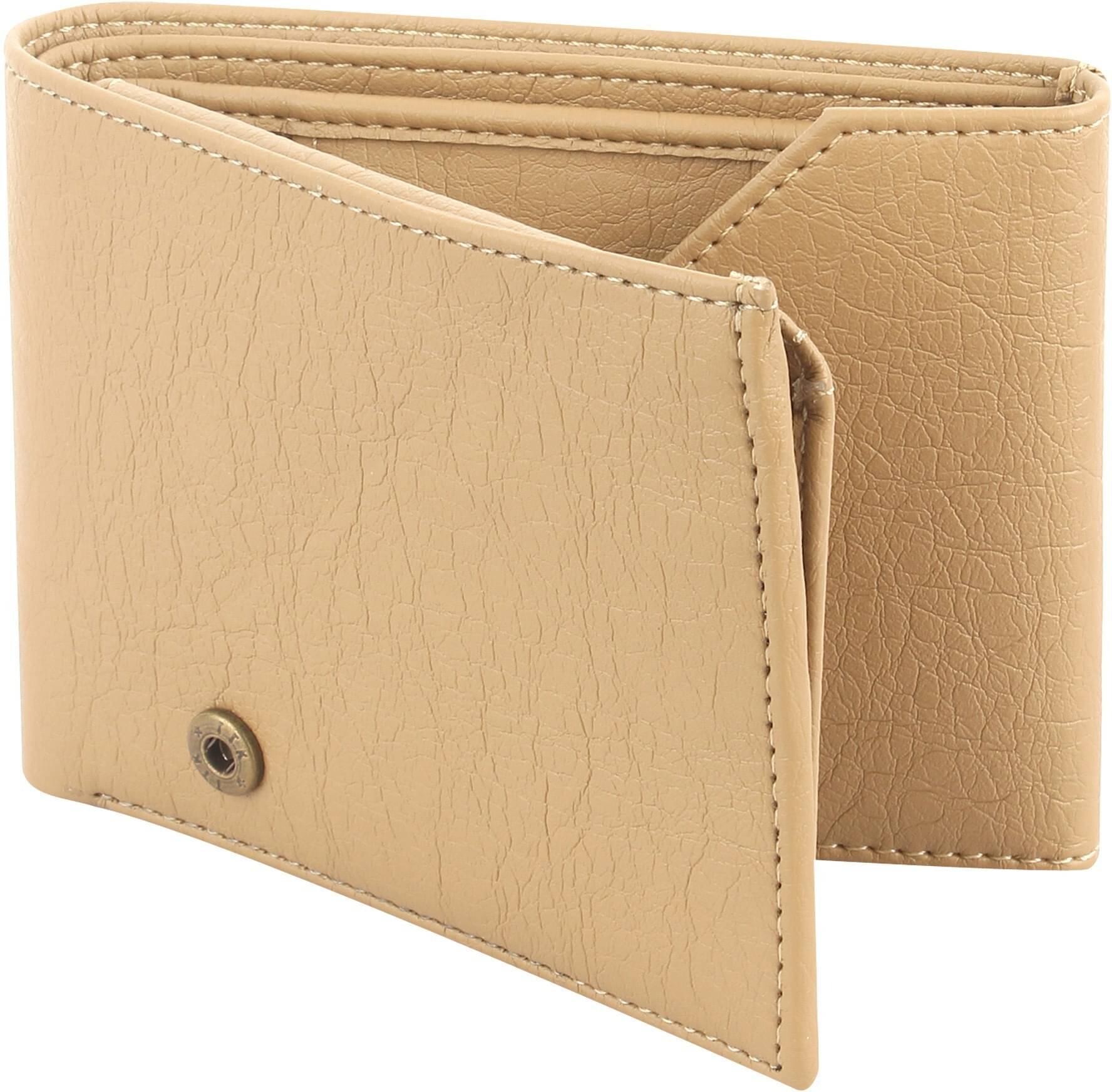     			HRFSTAR PU Self Design Men's Regular Wallet With 6 Slots For Card ( Beige , Pack of 1 )
