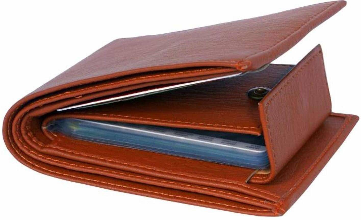     			HRFSTAR PU Solid Men's Regular Wallet With 4 Slots For Card ( Tan , Pack of 1 )