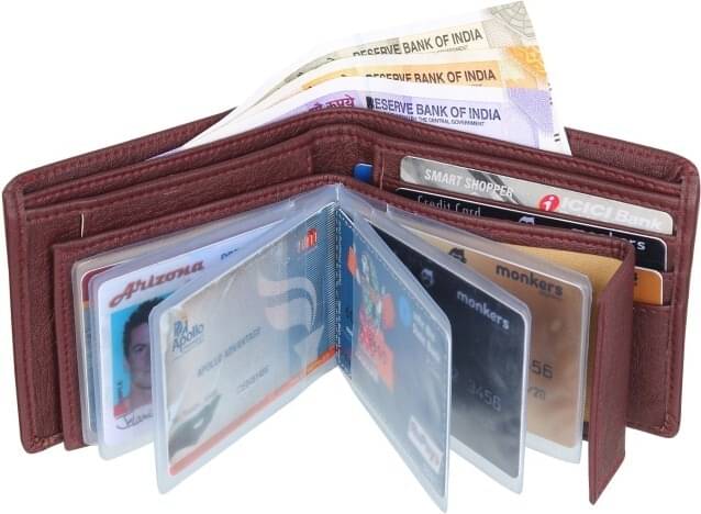     			HRFSTAR PU Solid Men's Regular Wallet With 8 Slots For Card ( Brown , Pack of 1 )