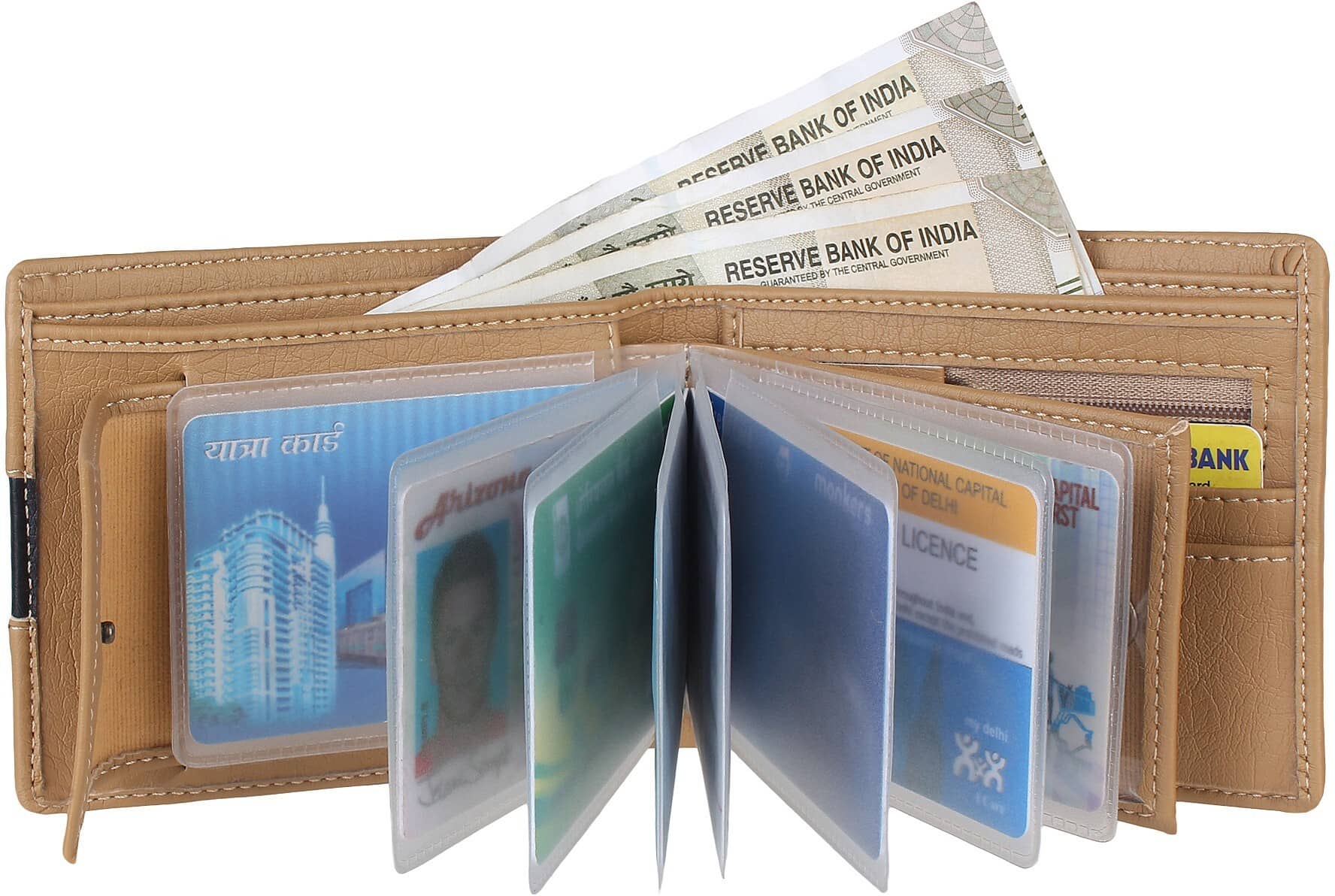 HRFSTAR PU Solid Men's Regular Wallet With More Than 10 Slots For Card ( Beige , Pack of 1 ) - Handbags | Buy online on ZillyBuy