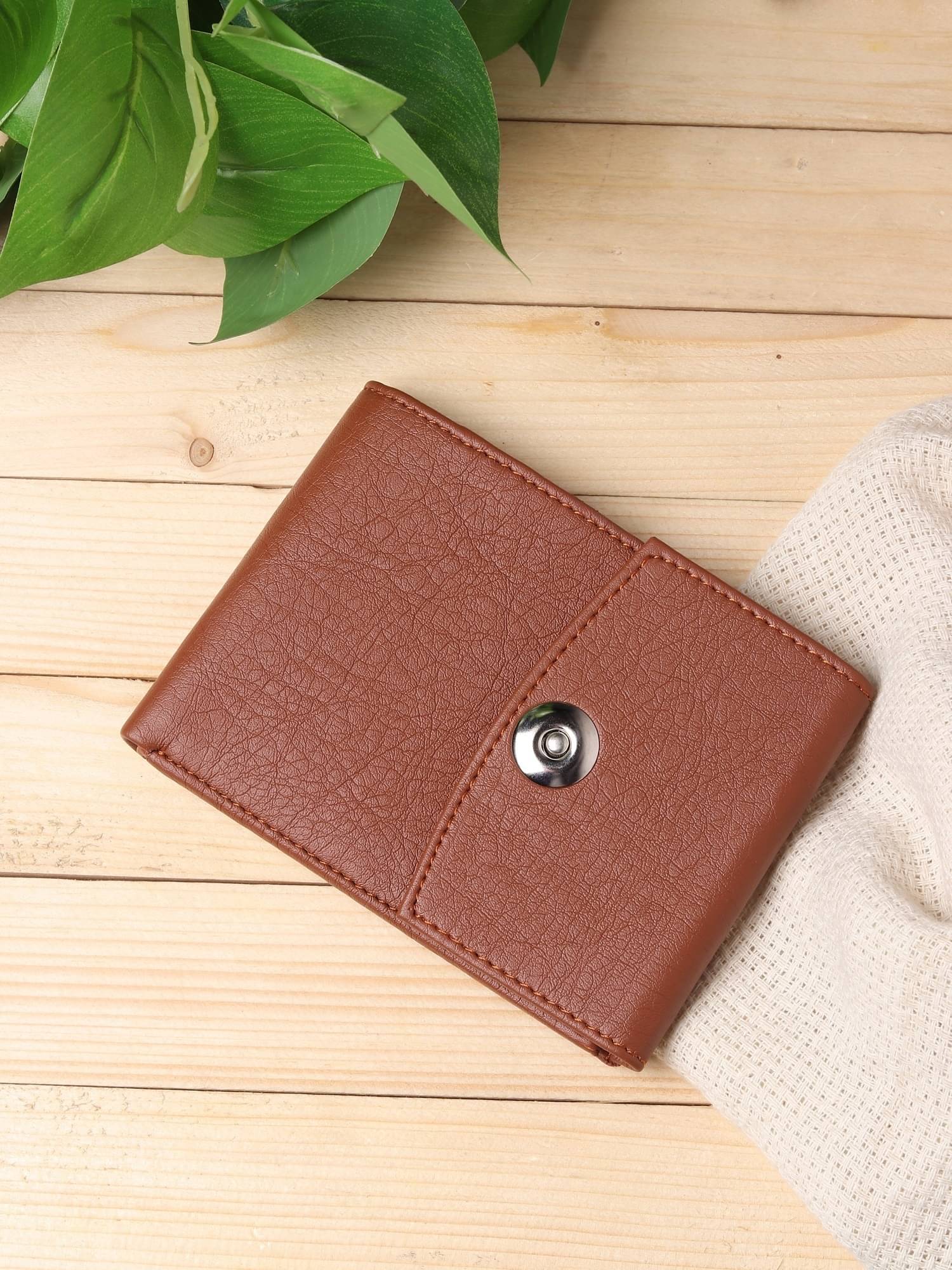     			HRFSTAR PU Solid Men's Regular Wallet With 6 Slots For Card ( Tan , Pack of 1 )