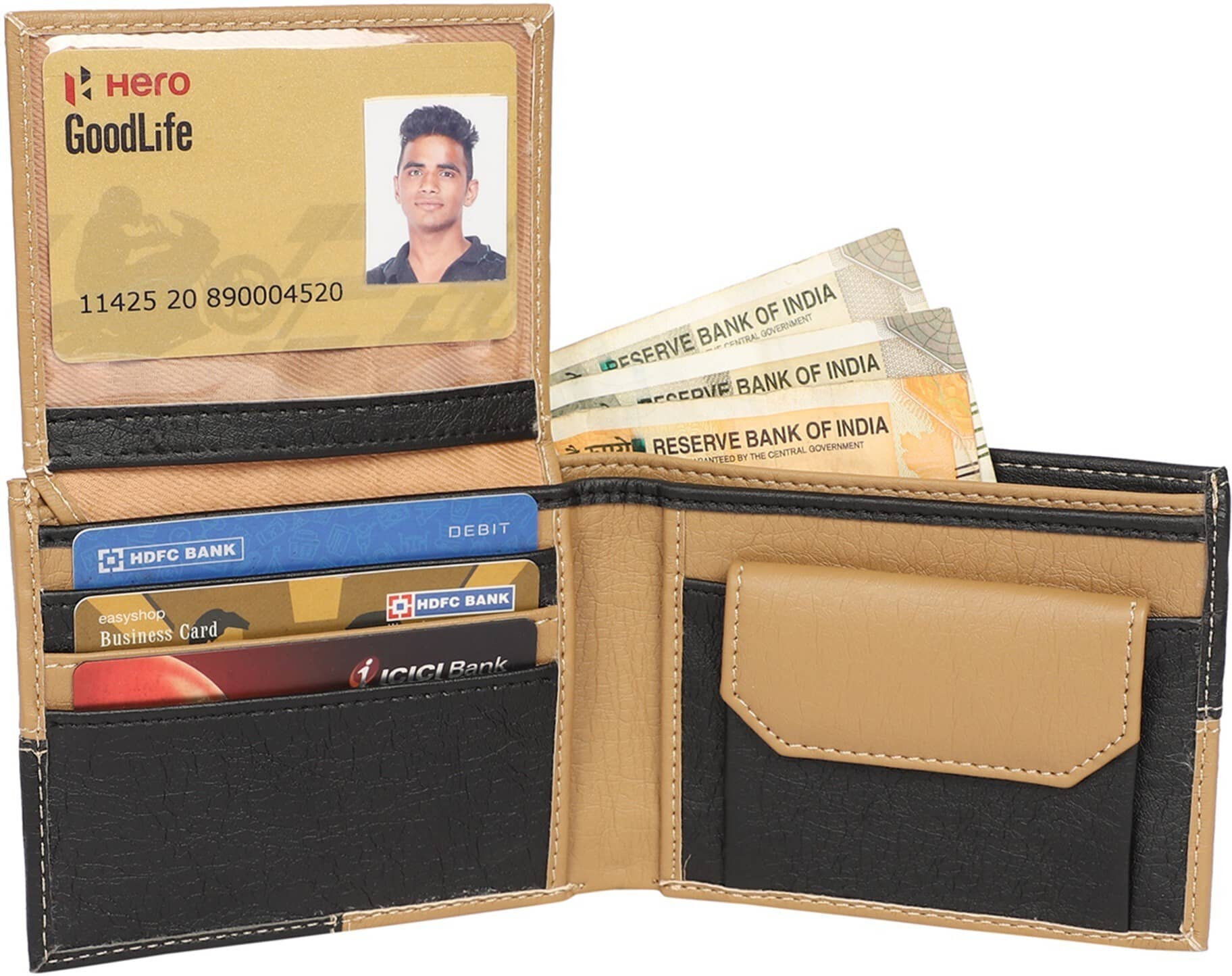 HRFSTAR PU Solid Men's Regular Wallet With 3 Slots For Card ( Beige , Pack of 1 ) - Handbags | Buy online on ZillyBuy