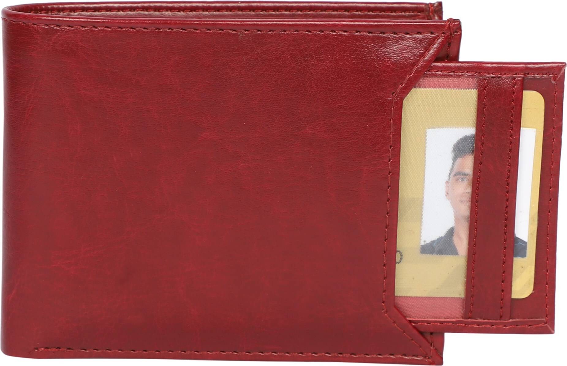     			HRFSTAR PU Solid Men's Regular Wallet With 6 Slots For Card ( Red , Pack of 1 )
