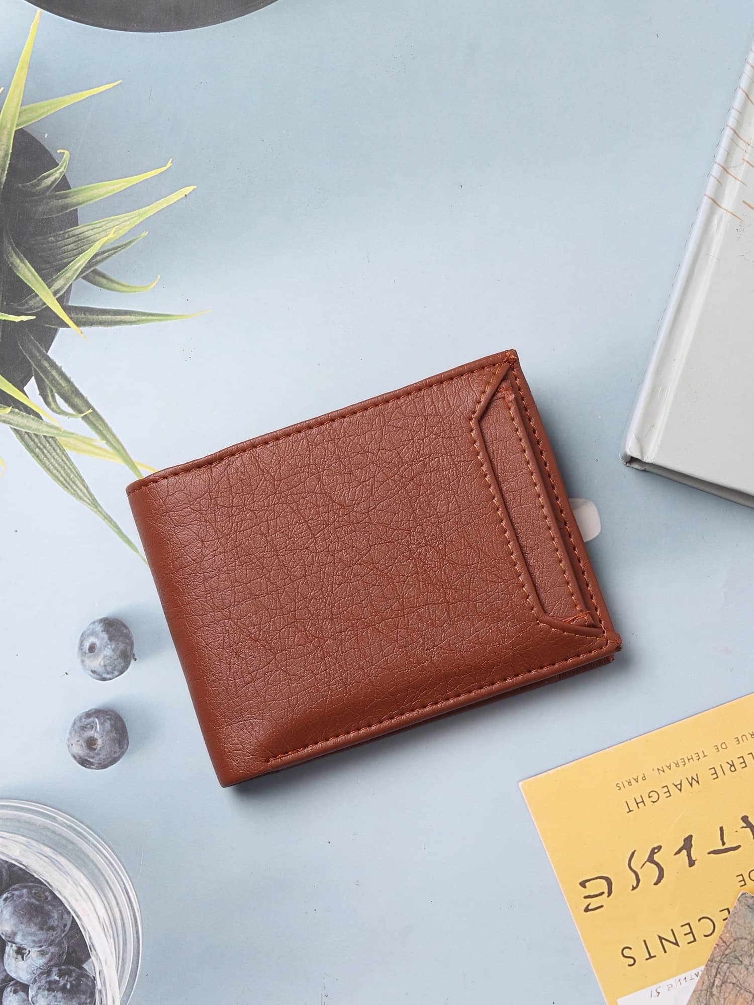 HRFSTAR PU Solid Men's Regular Wallet With 6 Slots For Card ( Tan , Pack of 1 ) - Handbags | Buy online on ZillyBuy